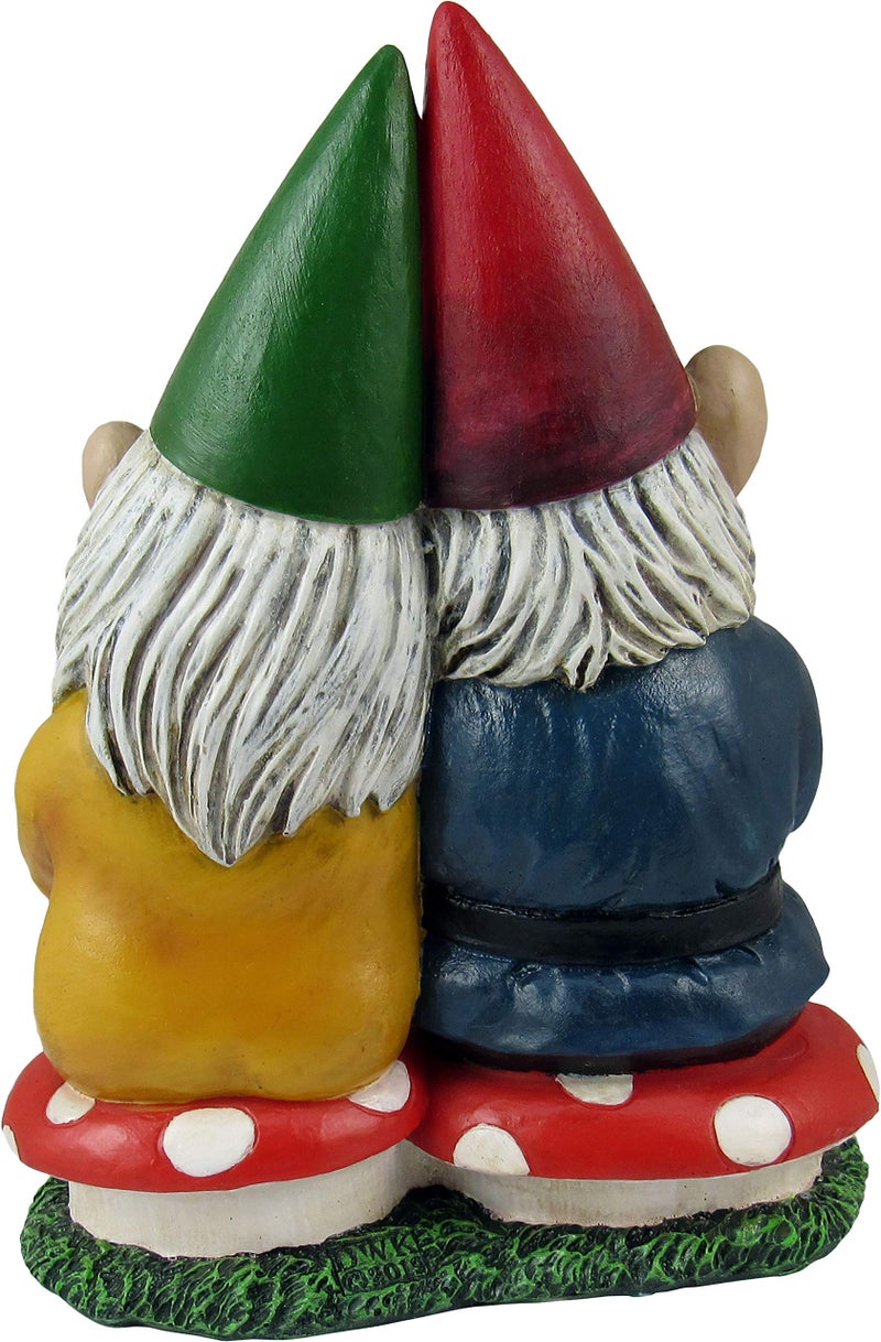 DWK World of Wonders Gnome & Forever - Adorable Hand-Painted Gnome Couple in Love with Heart-Shaped Forever Wood Slice Indoor Outdoor Figurine Cute Romantic Home Garden Patio Lawn Accent, 6.5-inch - Image 4